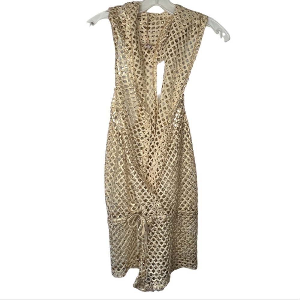 Luli Fama Swimwear Gold Romper Cover-Up